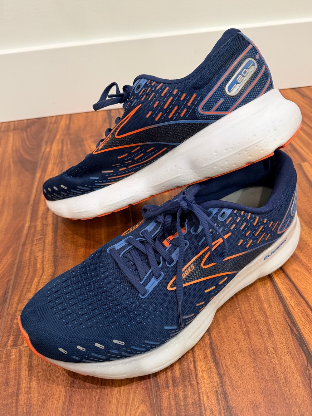 Men's Brooks glycerin 20 blue orange sneakers running shoes 11.5 wide